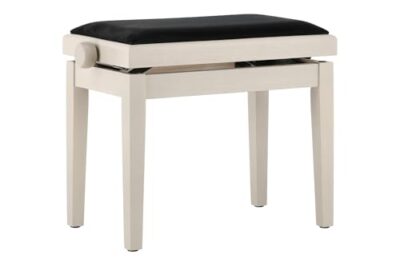 Piano bench Deluxe White Birch Seat black